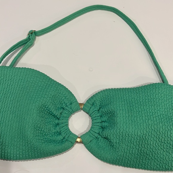 Monday Swimwear Costa Rica Bandeau Swimsuit Bikini Top Green Aloe Crinkle size m - Picture 3 of 5
